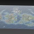 Cartoon Map Scene With Colorful Islands Diverse Terrain And Blue Ocean