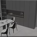 Modern Dining Table Set With Oval Marble Top Six Beige Brown Chairs And Green Plant