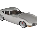 White Retro Sports Car Featuring Sleek Body And Alloy Wheels Design