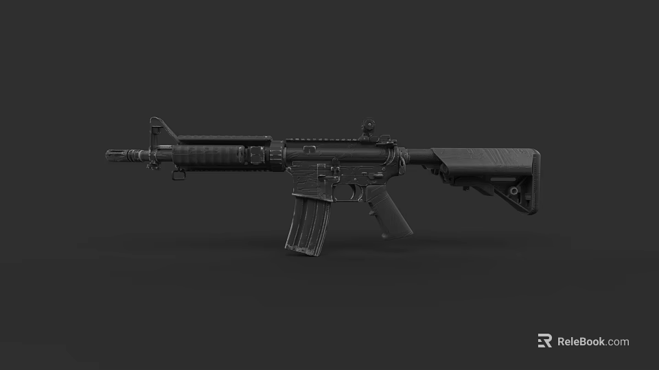 Modern Tactical Combat Rifle With Barrel Magazine Rail And Stock Features 3d model