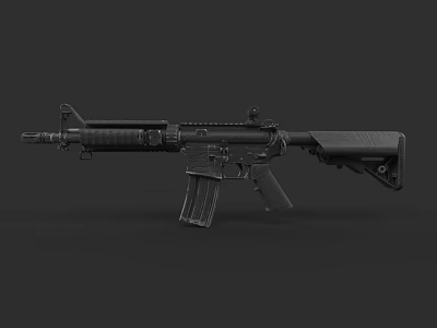 Modern Tactical Combat Rifle With Barrel Magazine Rail And Stock Features 3d model