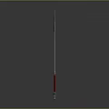Traditional Japanese Katana Weapon With Red Handle Silver Blade And Dragon Ornament