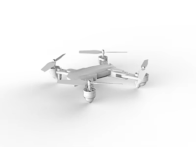 Intelligent Drone Featuring Modern Design Four Propellers And Sleek White Body 3d model