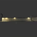Concrete Tunnel Structure with Graffiti Covered Walls Damaged Ground Arrows and Light at End