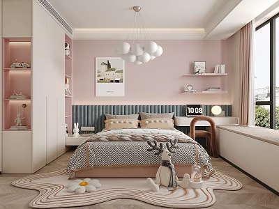 Modern Children's Room Children's Room Girls Room Daughter Room 3d model