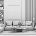 Modern sofa coffee table combination 3d model