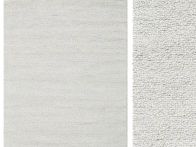 Light Gray Square Rug With Smooth And Thick Textured Design For Modern Interior 3d model