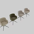 Beige Fabric Office Chair With Swivel Base And Armrests Modern Comfortable Design For Workspace