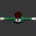 Friendly Cartoon Character Wearing Green Coat Blue Vest And Brown Triangular Hat With Outstretched Arms