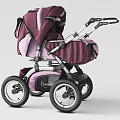 CANWAY Red And Black Double Baby Stroller With Wheels And Handle Design