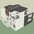 Modern Detached Villa Exterior With Balcony Large Windows And Glass Roof Design