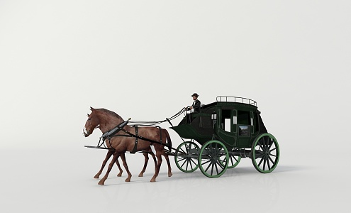 European-style carriage 3d model