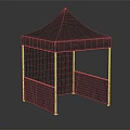 Outdoor Pyramid Top Tent with Side Walls and Sturdy Metal Frame Structure