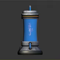 Decorative Ornament Set Featuring Blue Liquid With Seahorse In Modern Tech Inspired Design
