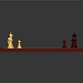 Classic Chessboard With Red And White Squares Red Border And Yellow And Red Pieces