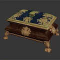 Elegant Wooden Display Shelf With Gold Accents Showcasing Exquisite Decorative Items