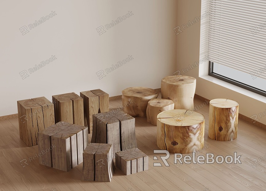 Modern Shoe Changing Stool Wooden Stool model