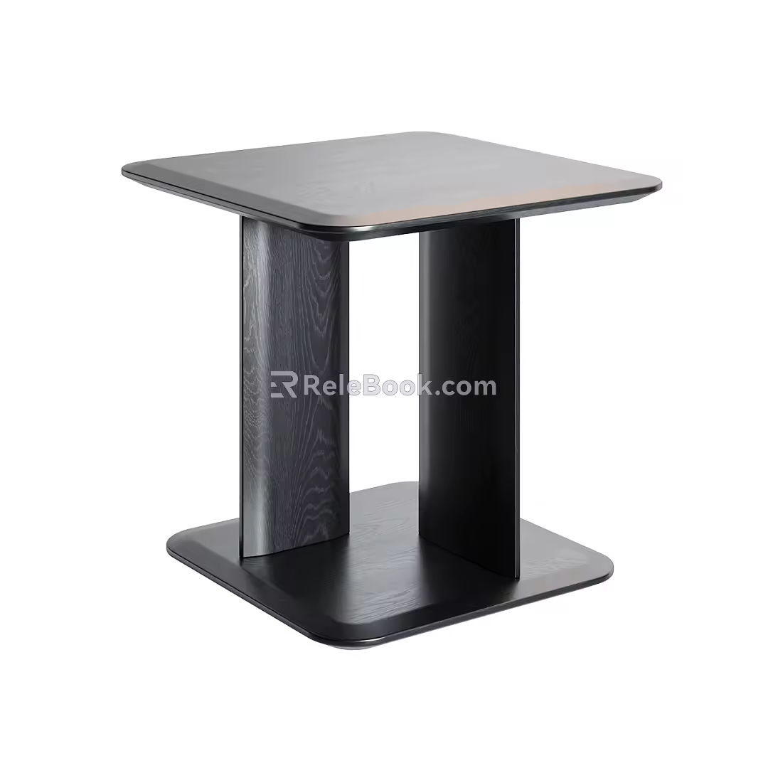 Poliform Minimalist Side Table Side Table Solid Wood Side Table Black Side Table Solid Wood Bedside Table 3d model