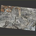 Natural Marble Stone Surface Featuring Gray Blue Orange Patterns And Veined Texture
