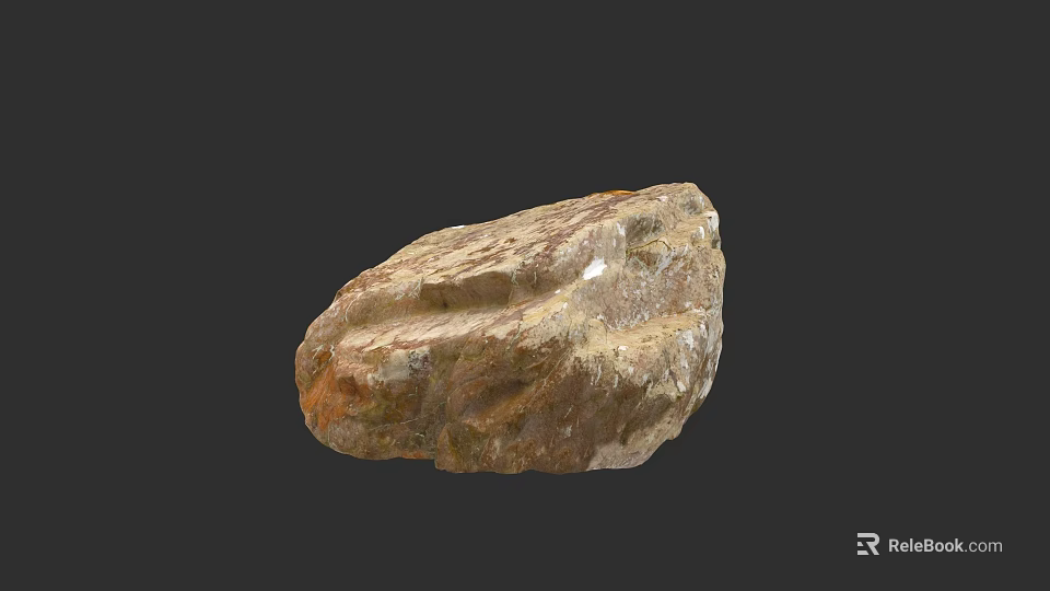 Rough Natural Wooden Stone Surface With Earthy Brown And Beige Tones 3d model 