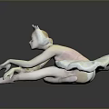 Elegant Child Ballerina Porcelain Figurine Sitting With Crossed Legs And White Tutu