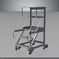 Sturdy Metal Rolling Ladder Cart With Steps And Wheels For Easy Mobility