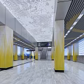 modern subway station space public space subway station interior 3d model