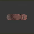 Rusty Red Armored Military Vehicle With Tracked Chassis Heavy Duty Structure And Mechanical Components