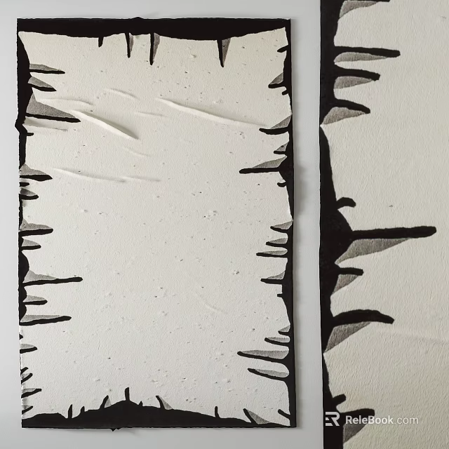 Square Carpet With Black White Birch Tree Pattern Textured Modern Home Decor 3d model