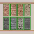 Various Brick Wall Background Designs with Different Colors and Textures for Interior Decor 3d model