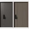Modern Security Doors With Multiple Colors Wood Grain And Secure Lock Design 3d model
