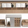 Solid Wood Tea Display Shelf And Custom Showcase Set For Tea Shop Merchandise