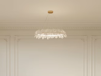 French Cream Chandelier 3d model