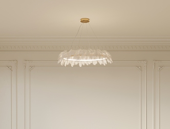 French Cream Chandelier 3d model