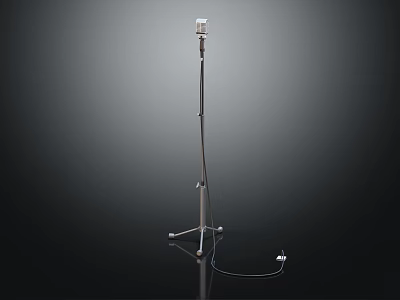Modern Metal Floor Standing Speaker With Tripod Base And Wired Connection Design 3d model
