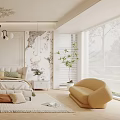 Modern Bedroom Interior Design With White Bed Chandelier Rug And Wall Art