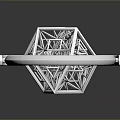 Metallic Home Decor Piece With Star Shaped Decoration And Circular Frame Base