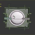 Industrial Heavy Duty Gate With Metal Frame Circular Panel And Secure Latches Design