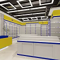Zhengzhou Yourui Retail Store With Yellow Interior Shelves And Service Counter
