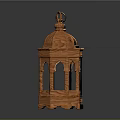 Traditional Decorative Lanterns With Black Gold Accents And Orange Arched Designs