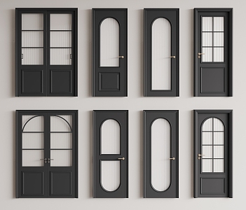 French Single Door Swing Door Changhong Glass Door 3d model