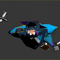 Mystical Blue Robed Wizard Character With Hat Glowing Orbs And Floating Books