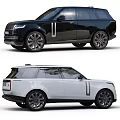Black And White Range Rover SUV Exterior Showcase 3d model