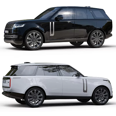 Black And White Range Rover SUV Exterior Showcase 3d model