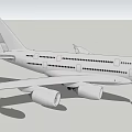 Passenger Airplane Exterior Design With Side View Wings Engines And Windows