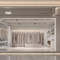 F&R Fashion Clothing Shop Interior With Modern Lighting Mannequins And Clothing Displays
