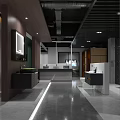 Modern Bathroom Interior With Dark Marble Walls Toilet Bathtub Shower Area And Shelves