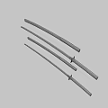 Several Traditional Japanese Samurai Swords With Ornate Handles And Sharp Blades