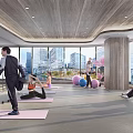 People Practicing Yoga On Mats With Fitness Balls And Stretching In Bright Indoor Gym