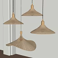 Multiple Unique Shaped Artistic Woven Pendant Lights With Modern Design And Bronze Finish